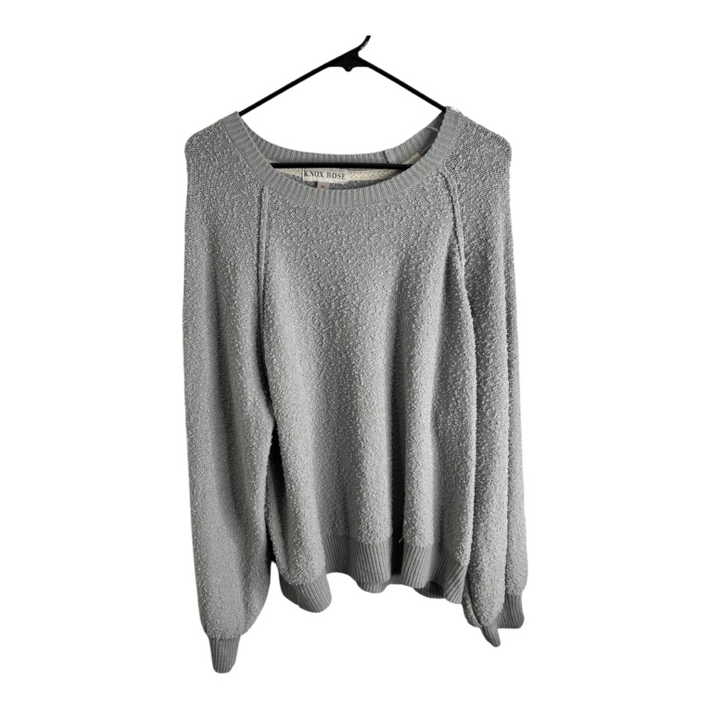 Knox Rose Women’s Light Gray Lightweight Stretchy Sweater Size XL